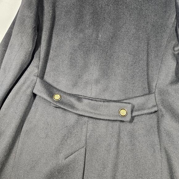 Worthington Overcoat Womens 12 Petite Wool Blend Black Double Breasted Trench - Picture 10 of 16